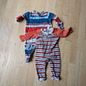 Tea Collection boys romper bundle size 0-3 and 3-6